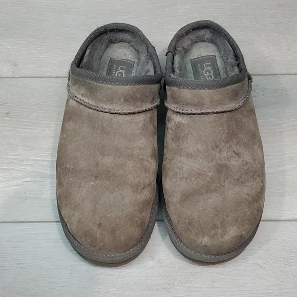 Ugg Australia Women Leather Sheepskin Clogs platform Slippers shoes sz 7 - Picture 4 of 13